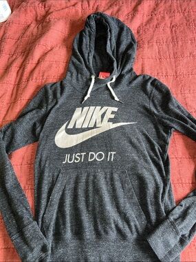 Nike Charcoal Gray 'Just Do It' Pullover Hoodie